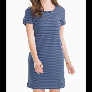 Southern tide ABIGAIL blue stripe T-SHIRT DRESS xs
